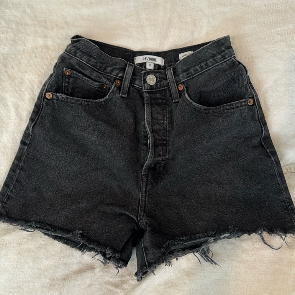 Redone black denim shorts sz 23